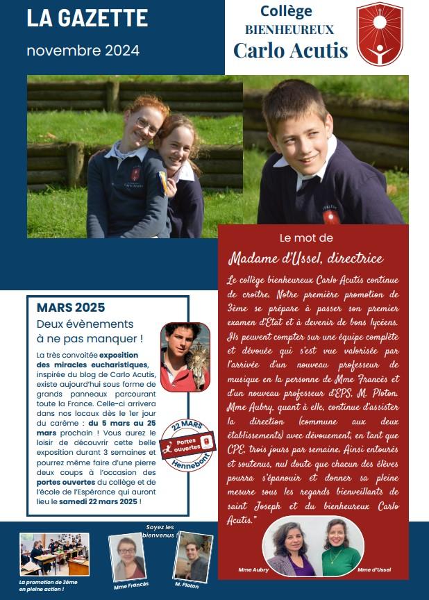 Gazette de novembre 2024